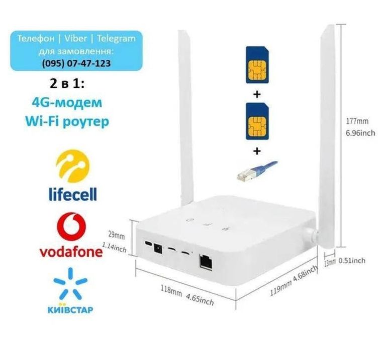 wifi Роутер 4G LTE під 2 сім-карти