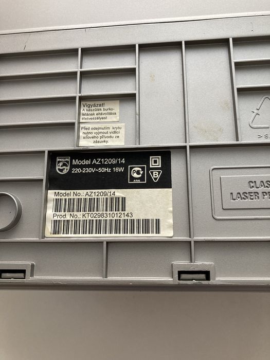 Philips AZ1209 - radio CD + magnetofon kasetowy - sprawny