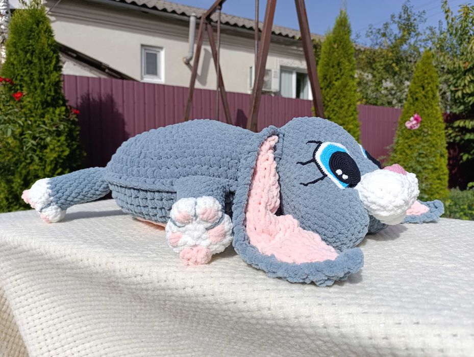 Дитяча подушка іграшка зайка ручної роботи