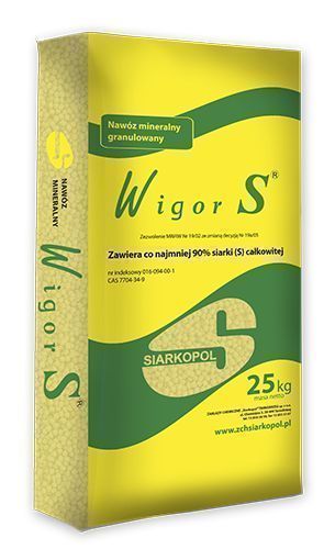 Wigor S 90% siarka granulowana paleta 1000kg 1t dostawa GRATIS Polska