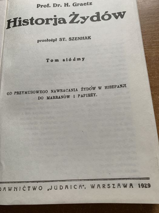 Książki Historja Żydów i Dzieje Kultury Polskiej