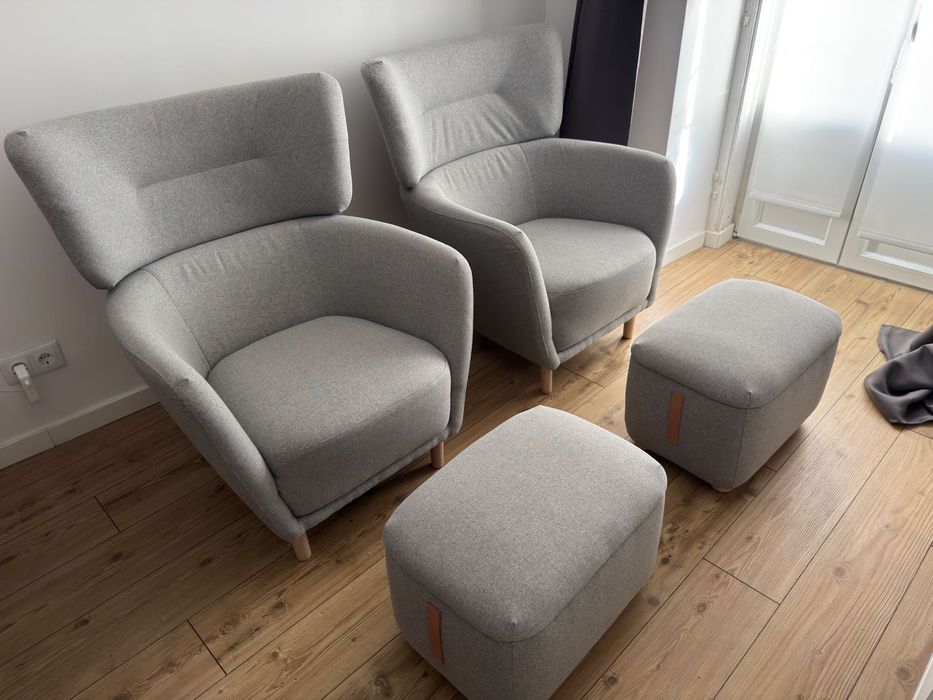 IKEA OSKARSHAMN Wing chair with footstool