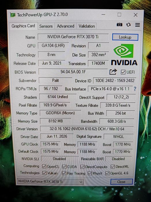 Palit GamingPro RTX 3070 ti