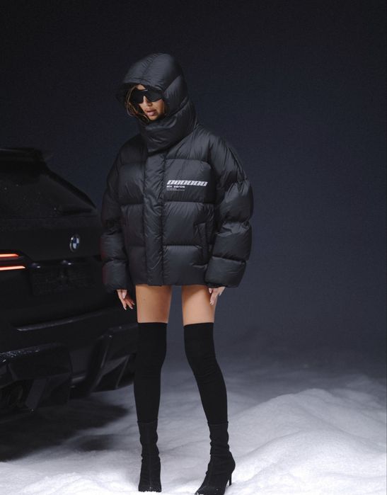 Жіночий пуховик Six Zeros Jacket black куртка зимняя на пуху oversize