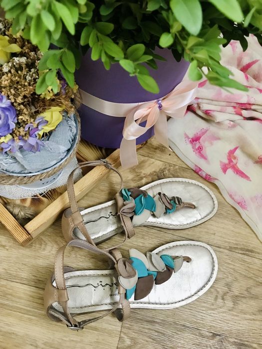 Кожаные вьетнамки 25 см, босоножки, сандалии, этно, бохо