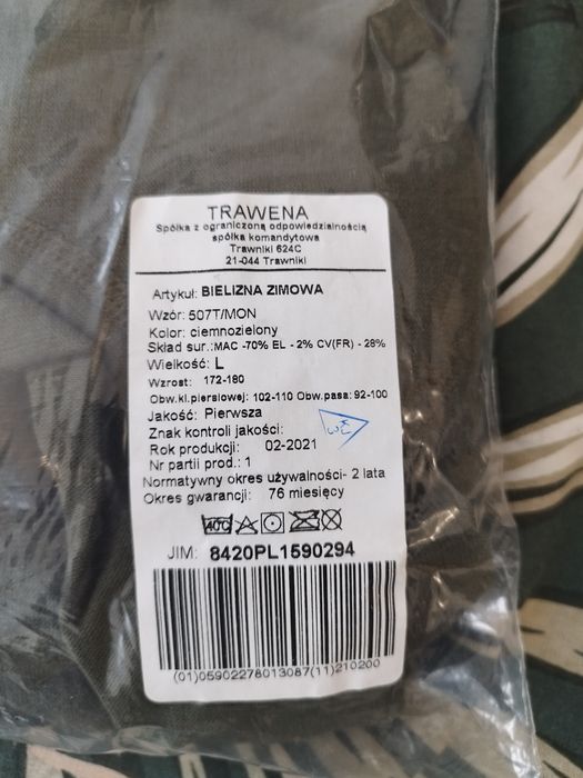 Bielizna wojskowa zimowa. Rozmiar L