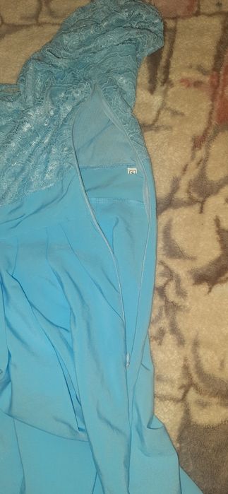 Платье в пол голубое