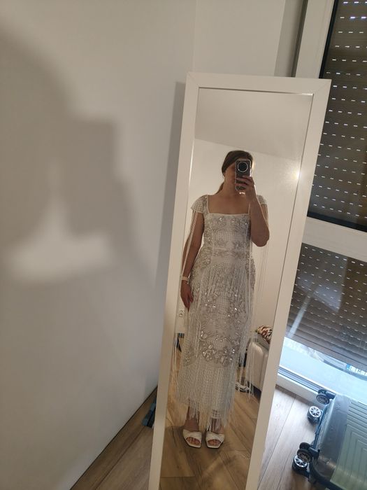 Suknia ślubna z frędzlami ASOS