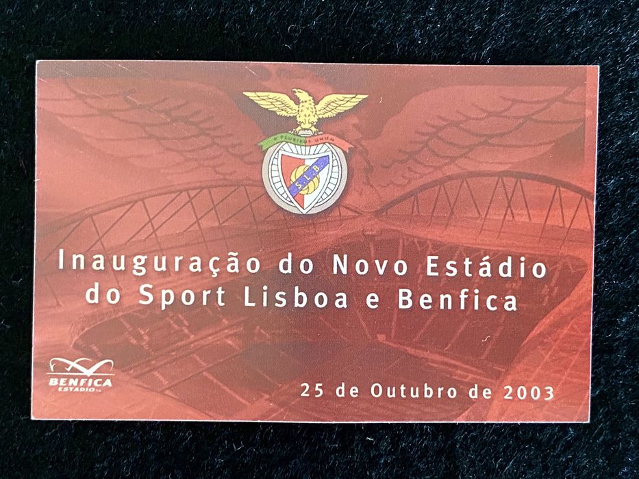 Bilhete inauguração do estádio da Luz. Benfica