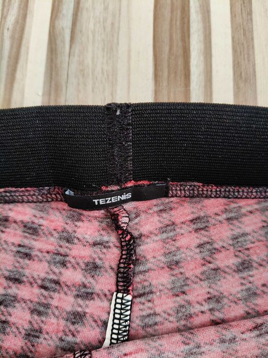 Legginsy damskie w kratkę, czerwone, Tezenis, S