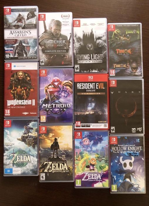 Nintendo Switch: Ведьмак Дикая Охота, Divinity Original Sin, Super Mario Odyssey, Animal Crossing, Disco Elysium Cyberpunk 2077, Red Dead Redemption
