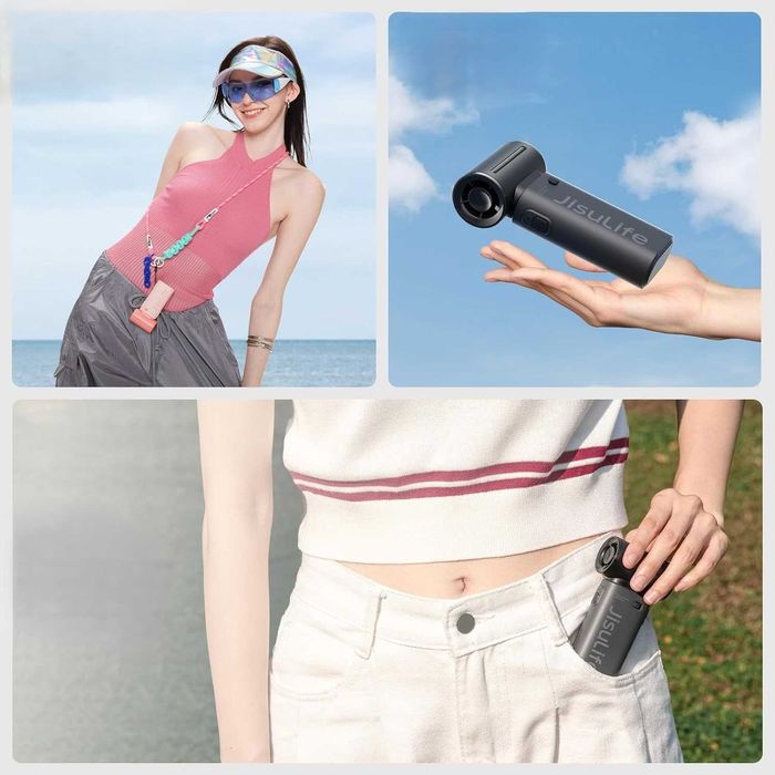 Przenośny mini wentylator USB 5000 mAh 5 prędkości czarny