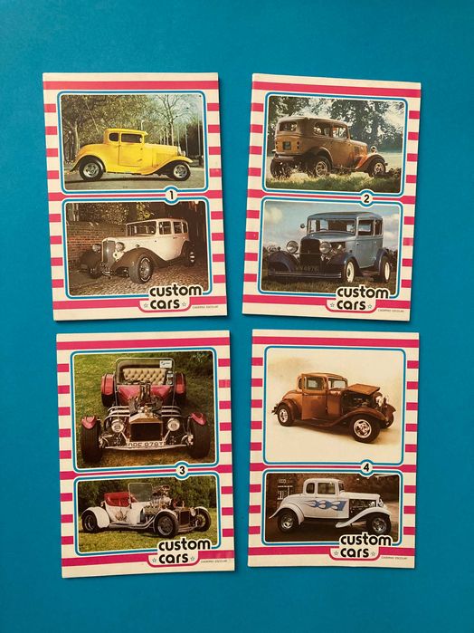 Colecção de 4 Cadernos Escolares Custom Cars Hot Rods Anos 80 Ambar