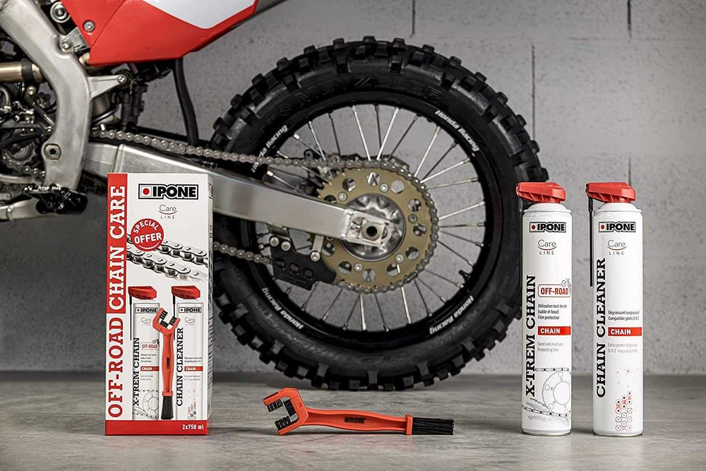 Комплект для цепи IPONE OFF-ROAD CHAIN CARE Смазка + Очиститель+ Щетка