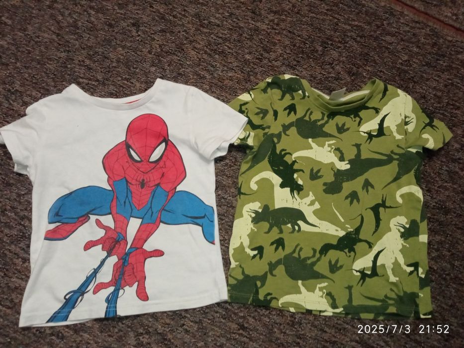 Футболки на мальчика летние на 3-4-5 года человек паук