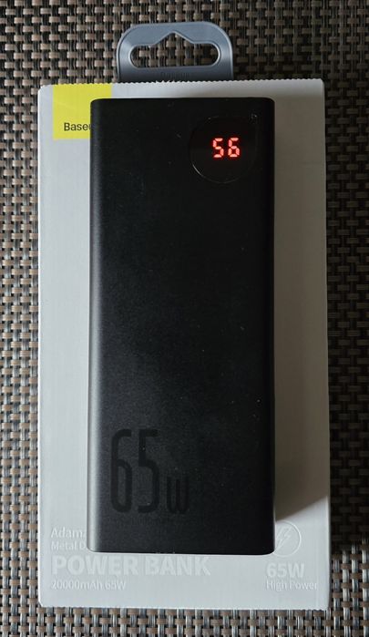 Зовнішній акумулятор Baseus Power Bank 20000mAh Adaman Metal Digital Display 65W Black (PPIMDA-D01)