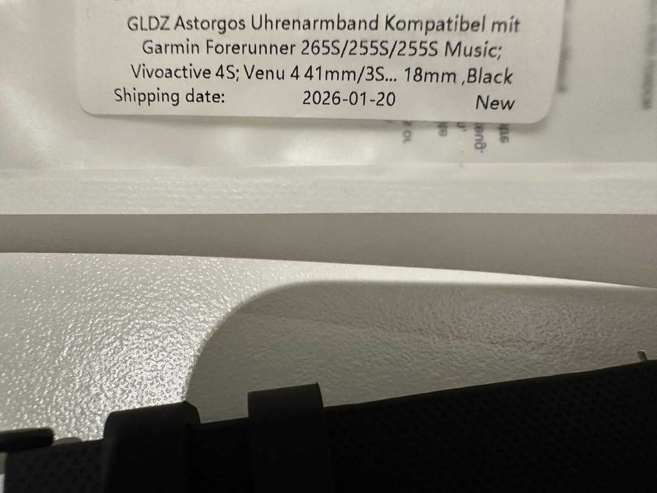Bracelete preta 18mm (compatível Garmin)