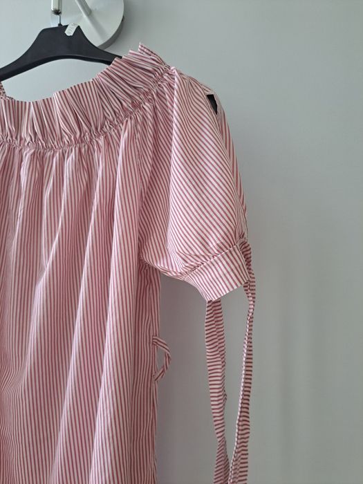 Vestido s bordeaux e branco