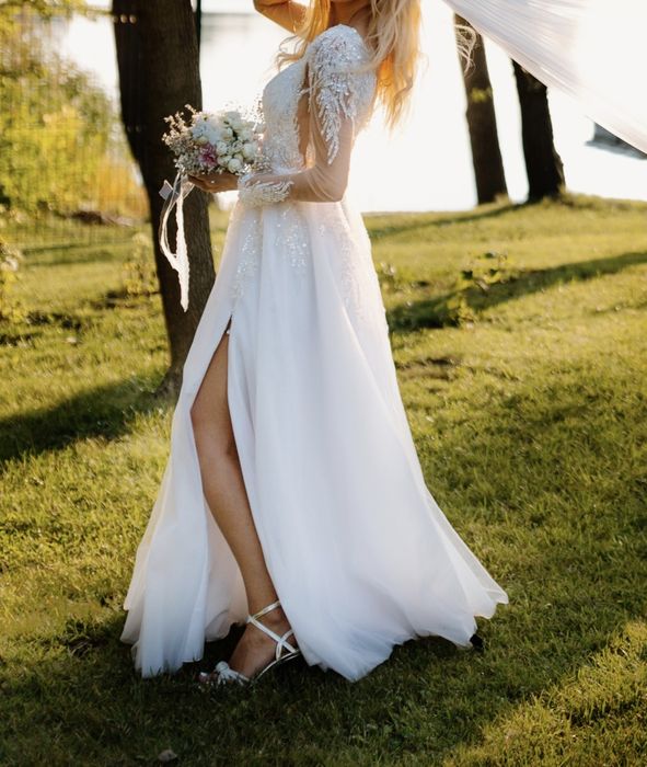 Biała suknia ślubna rozmiar XS