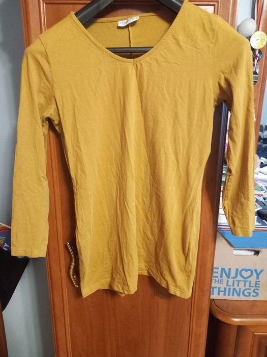 Musztardowa bluzka 95%bawelna ro. 38