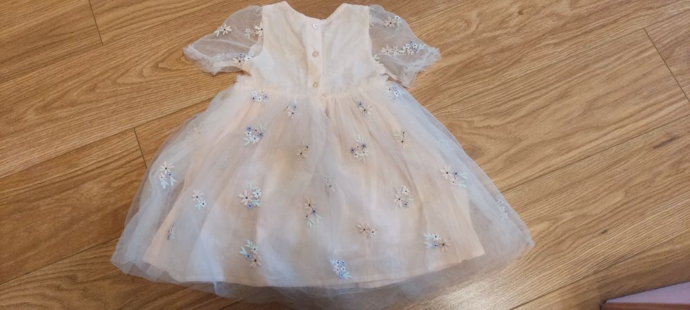 Sukienka tiulowa kwiaty ślub wesele chrzest urodziny 92