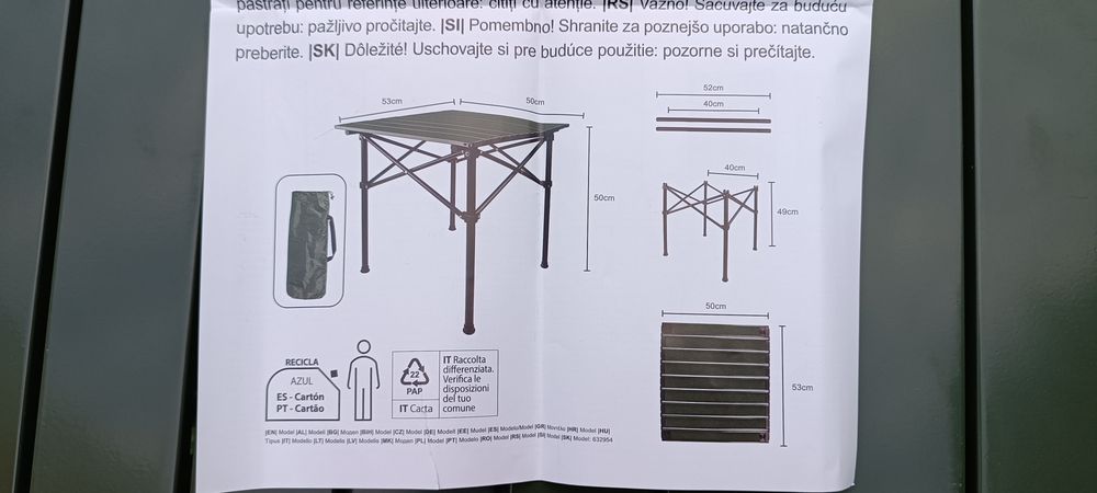 Stolik kempingowy Nowy rozkładany