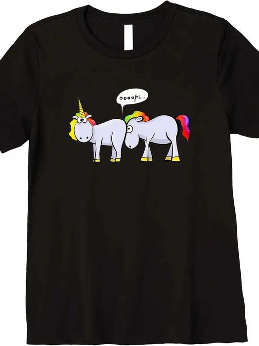 Nowy t-shirt Zabawny Jednorożec