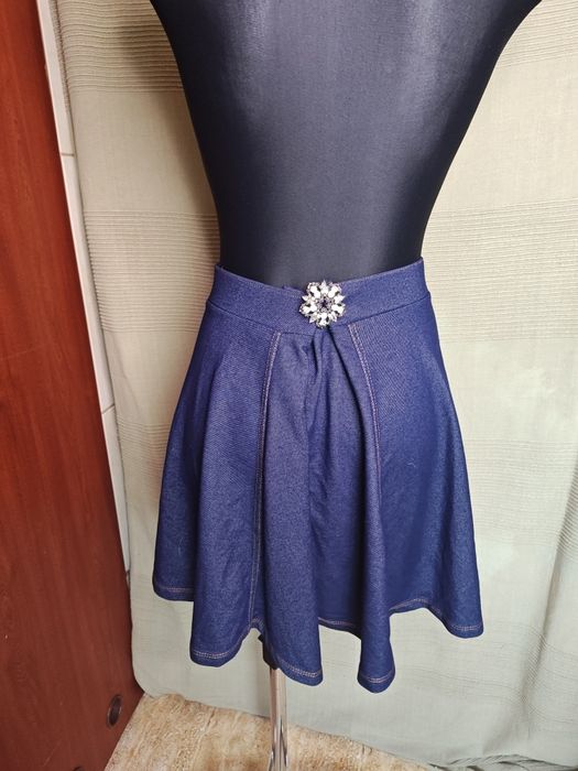 Spódnica denim, wygodna, sportowa, granatowa