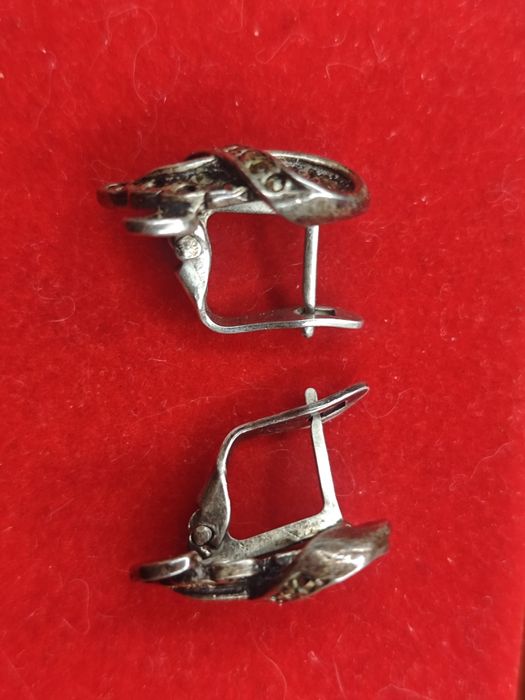 Винтажные серьги капельное серебро, сережки срібні