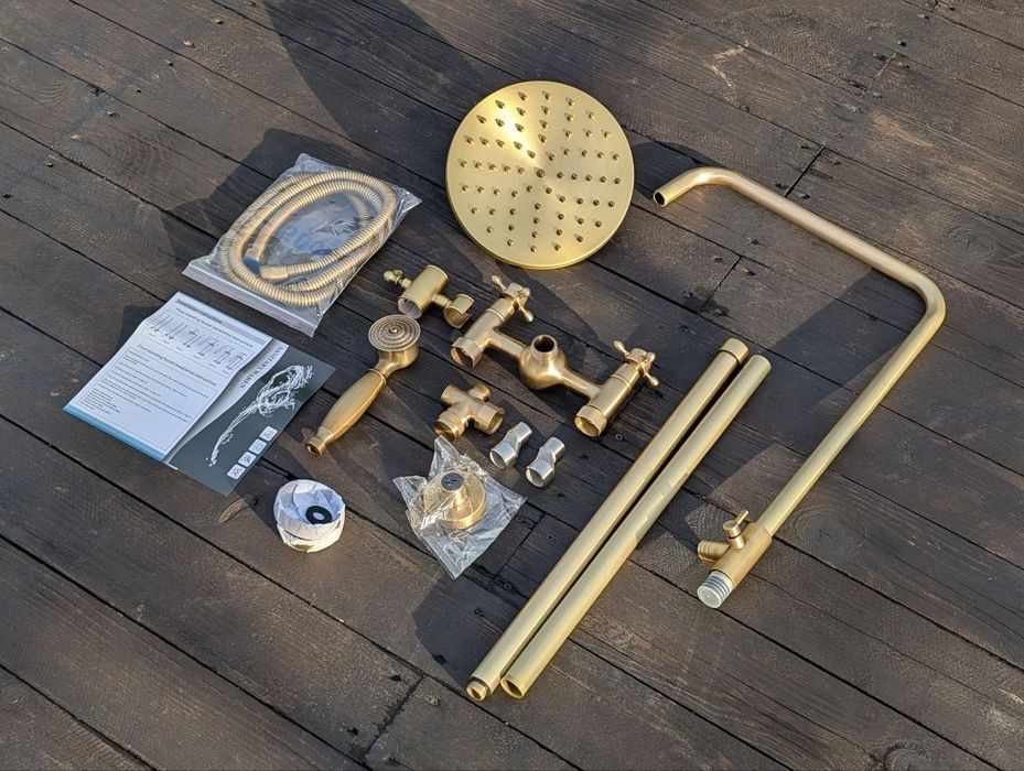 Антикварная латунная душевая система, комплект смесителей для ванной к