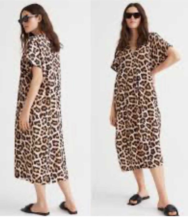 Стильна сукня леопард, віскоза, оверсайз H&M p.L/XL в ідеалі
