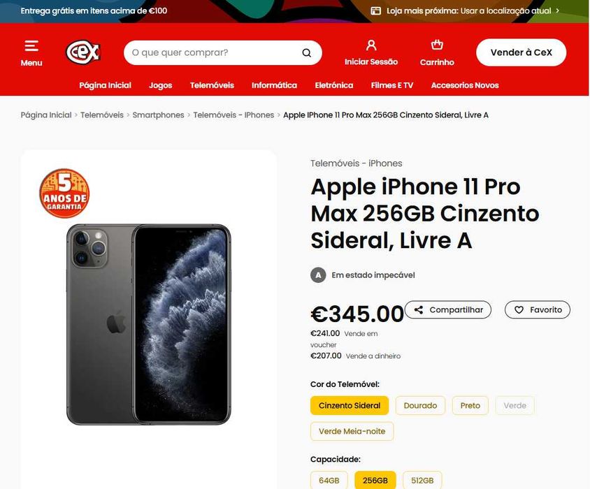 iPhone 11 Pro Max 256 Gb como Novo (Garantia de 6 meses)