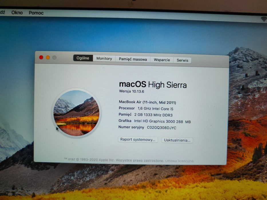 MacBook Air i5 1.6 GHz High Sierra