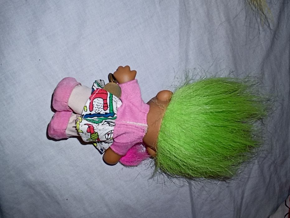 Dwa stare vintage figurki lalki Troll Dolls