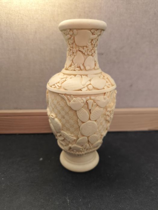 Jarra Estilo Marfim Esculpida Oriental