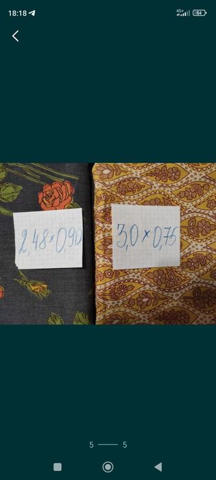 Отрезы новой ткани  шелк искусственный, Сатин, ситец СССР