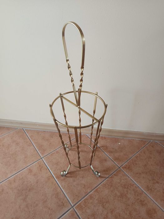 Stojak na parasole laski parasolnik metalowy złoty