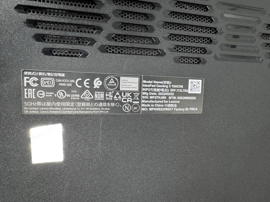 Ноутбук Lenovo IdeaPad Gaming 3