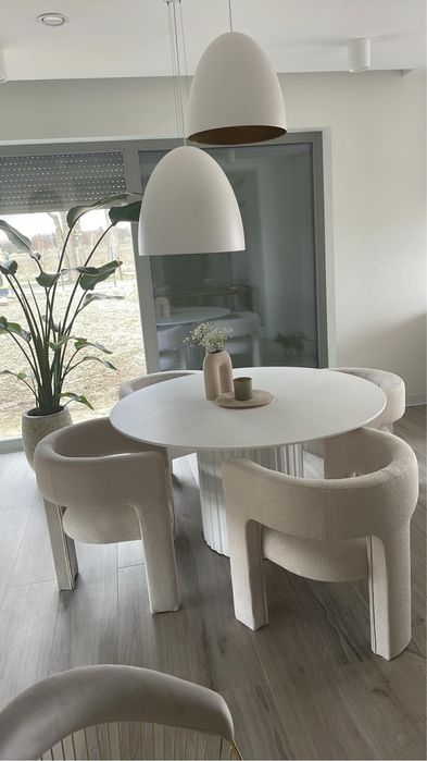 Stół okrągły Pillar bialy