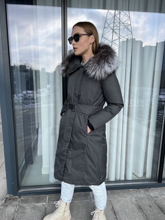 Жіночий пуховик laneby сірого кольору