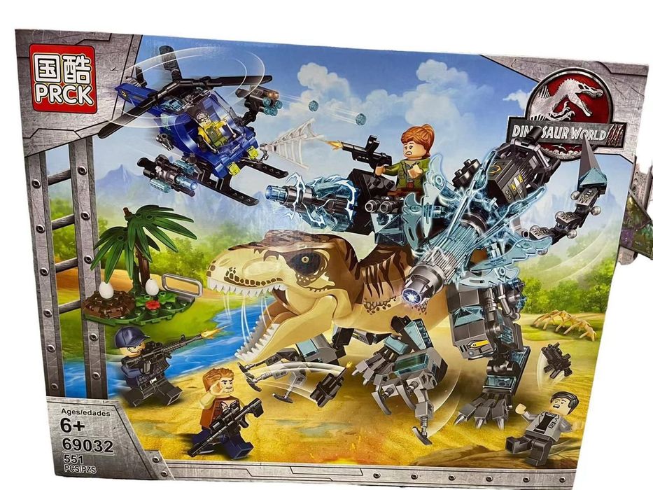 Klocki Dinozaur World T-Rex Robot 551 el. Helikopter Jurassic Zestaw K