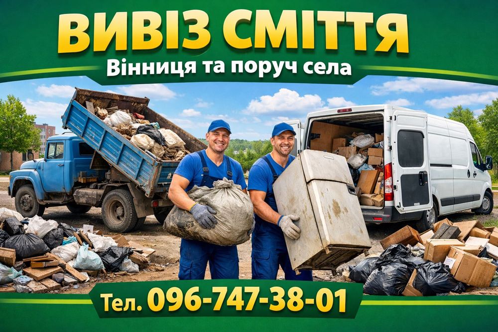 Вивіз сміття вивоз мусора вивезення меблів дерева старих речей швидко