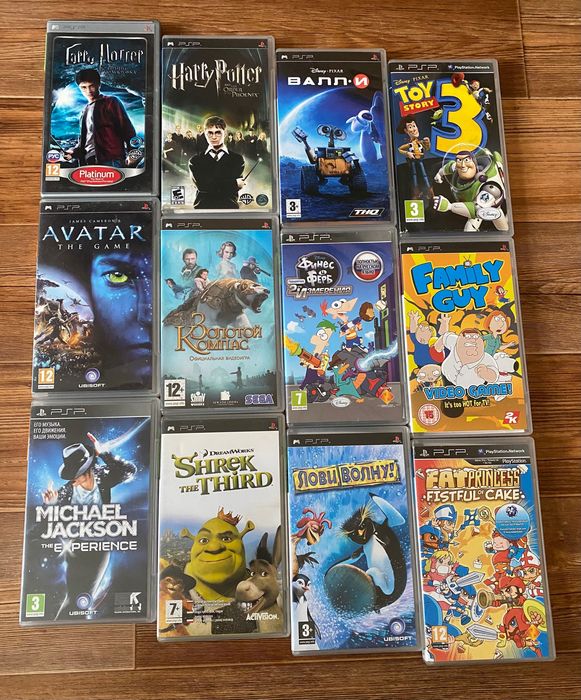 Sony PSP: Harry Potter, Avatar Ratchet and Clank Jak and Dexter Крэш MediEvil Tekken Michael Jackson Toy Story Валли Лови Волну, Def Jam