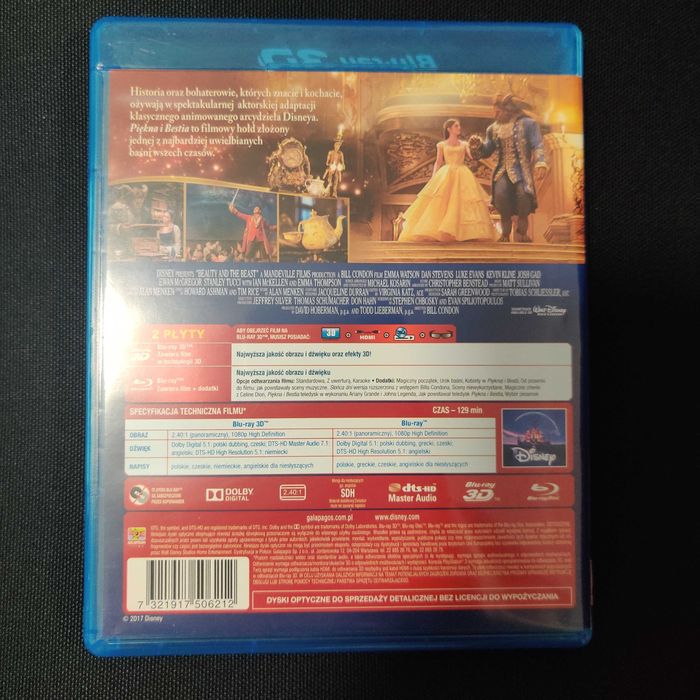 Film Piękna i Bestia BD 3D PL używany
