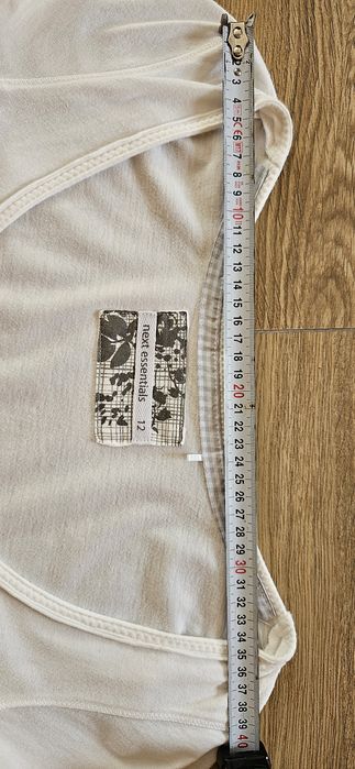 Biała koszulka Next 40 krótki rękaw t-shirt damska duży dekolt