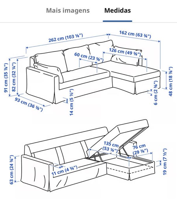 Sofá Ikea HYLTARP Sofá 3 lugs c/chaise lg