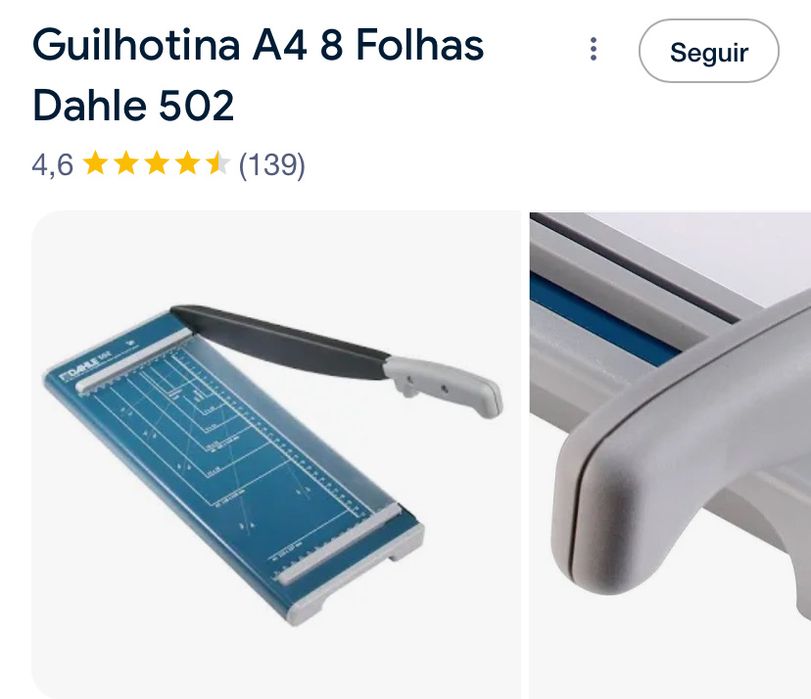Guilhotina Dahle 502 como nova
