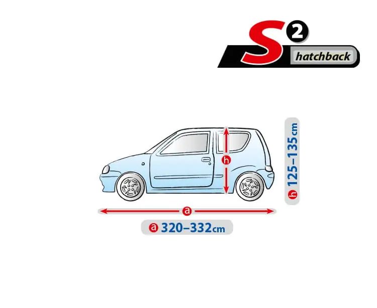 Plandeka Na Auto | Pokrowiec Całoroczny | S2 Hatchback | 320-332cm