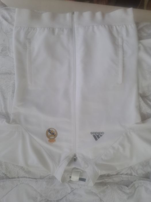 Adidas Real Madryt - bluza biała rozpinana