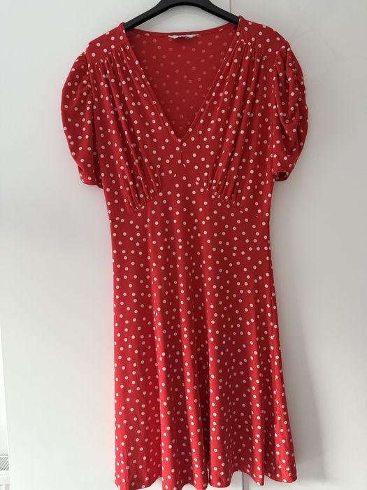 Sukienka w groszki czerwona S M wiskoza Next super stan